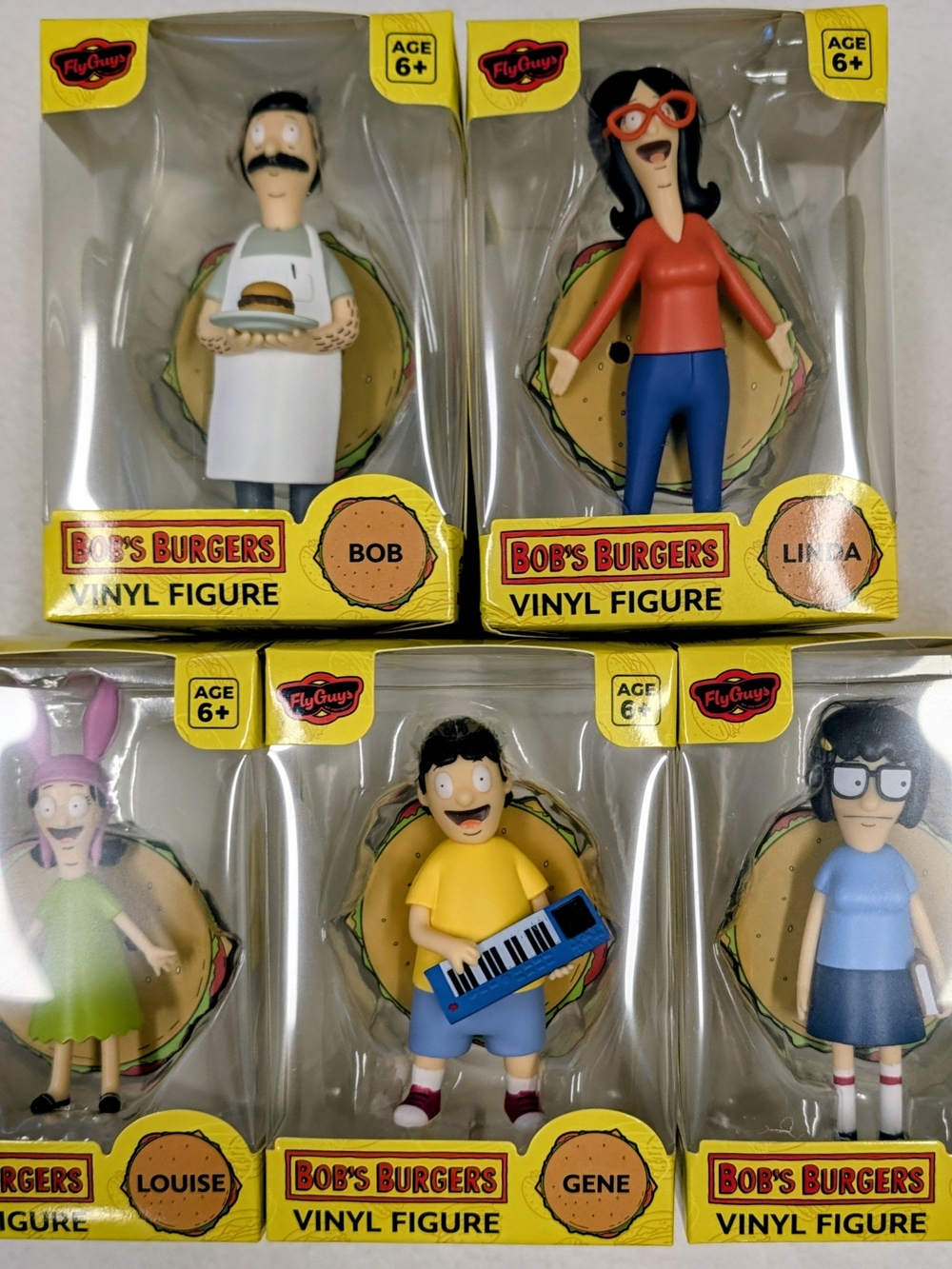 Bob's Burgers Vinyl Figure Set 5 Complete Belcher Family Fly Guys Lot NIB